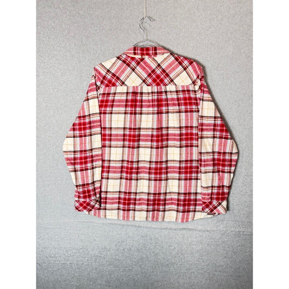 Croft & Barrow Flannel Shirt Plaid Button‎ Up Long Sleeve Red White XXL - Picture 12 of 15